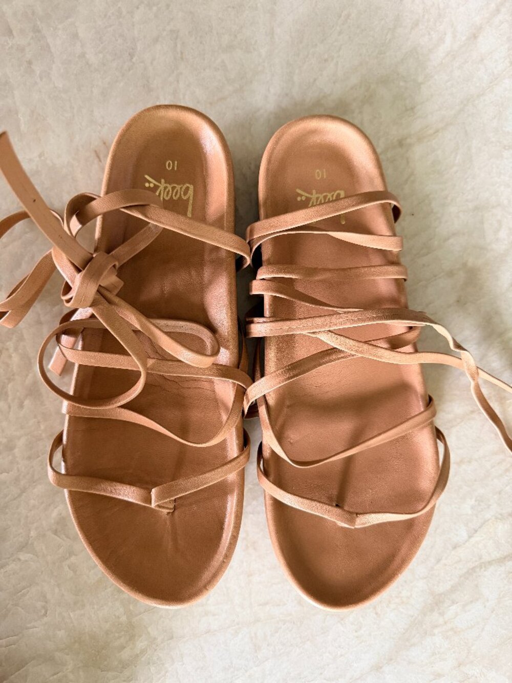 Women's Beek Lace up Canary Sandals Honey Leather